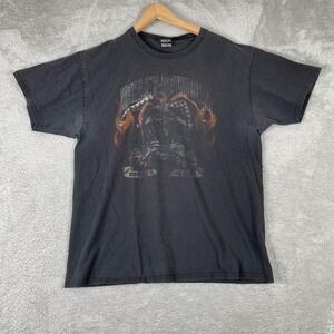 Vintage Harley Davidson Shirt Men Large Black Jester Alligator Alley Florida Y2K